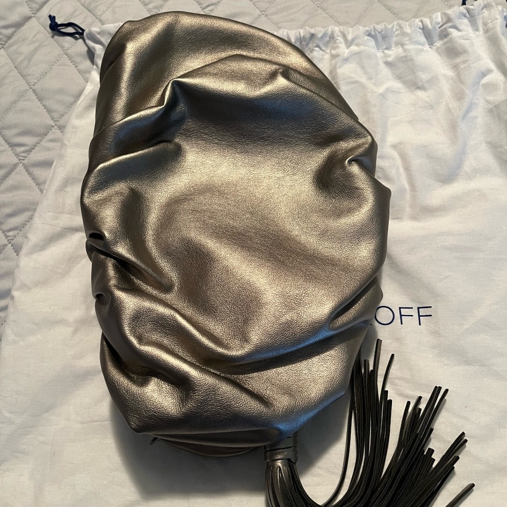 COPY - Rebecca Minkoff Ruched Clutch- Gunmetal